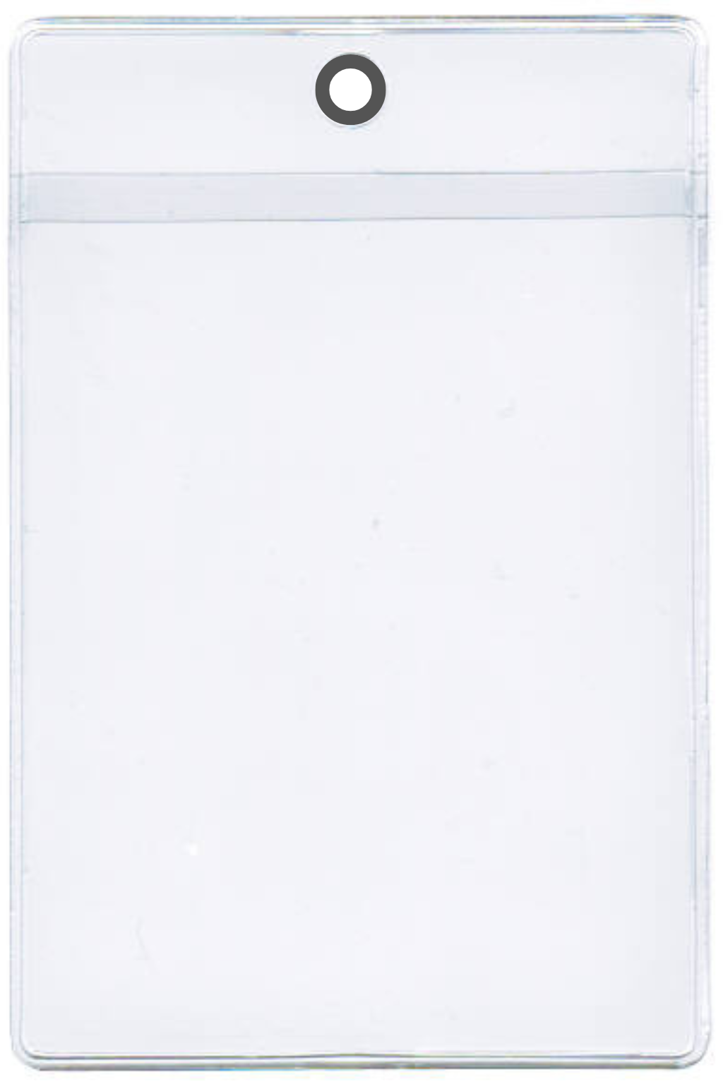Job Ticket Holder with Eyelet with 0.75" Drop - External Dimensions 3.625" x 6" - Open on Short Side (Portrait)