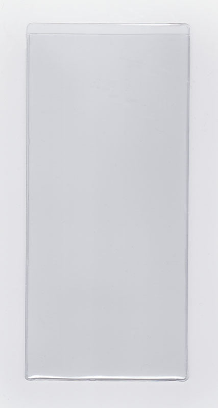 Vinyl Sleeve with 0.25" Drop - External Dimensions 2" x 5" - Open on Short Side (Portrait)