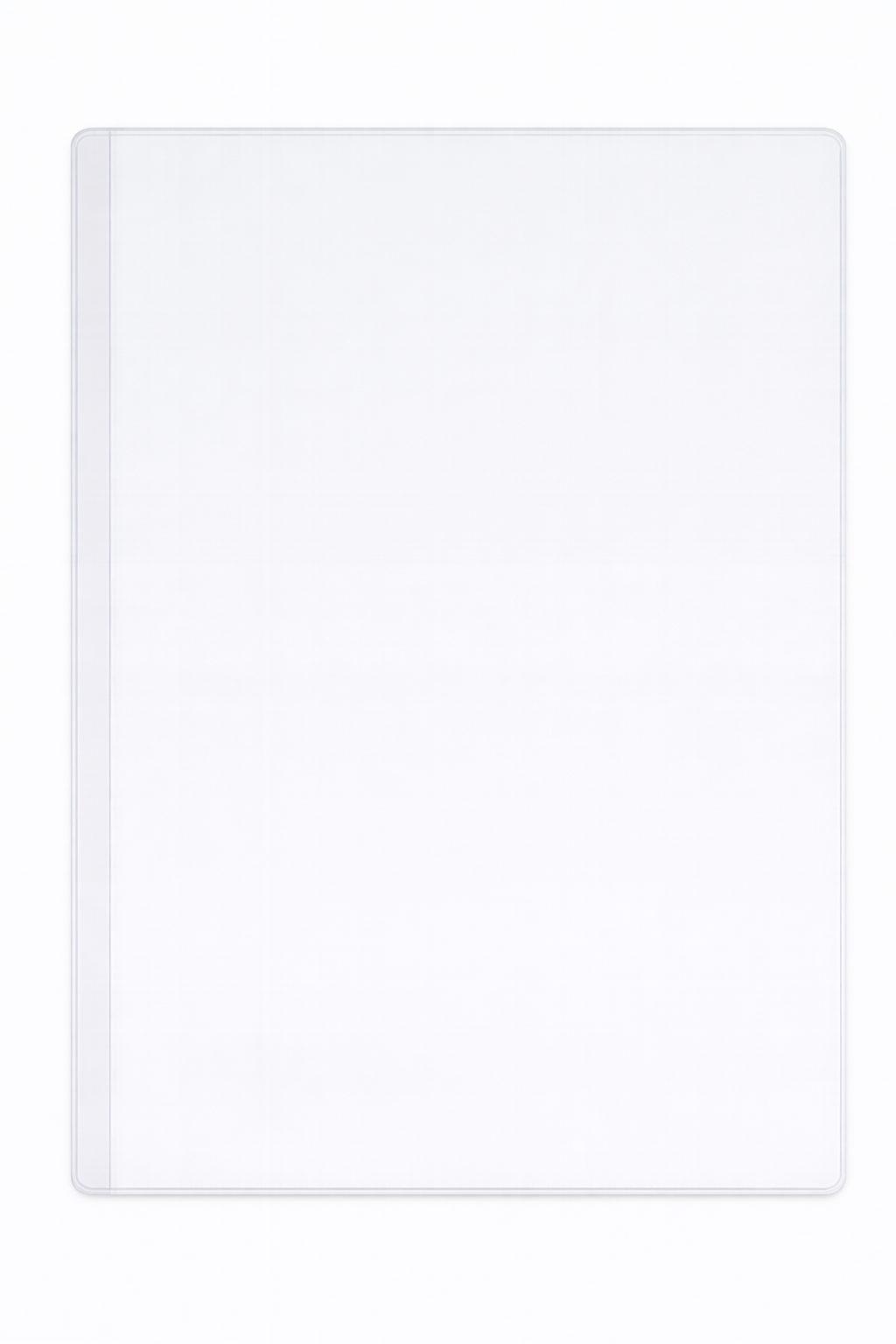 Binder Page with No Holes - with 0.25" Drop - External Dimensions 9.3125" x 11.5" - Open on Short Side (Portrait)