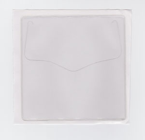 VINYL SLEEVE WITH ADHESIVE BACK - OPEN ON SHORT SIDE (PORTRAIT) - EXTERNAL DIMENSIONS: 8.125" x 8.125"