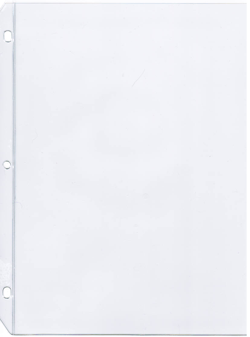 BINDER PAGE WITH 0.25" DROP - EXTERNAL DIMENSIONS 9.3750" x 11.1250" - OPEN ON SHORT SIDE - WITH BEADED EDGE AND ROUND CORNERS-WITH 0.500" BINDING EDGE-FITS STANDARD 3 RING BINDER - MADE IN 6MIL DPC