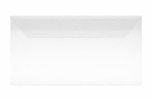 Clear Vinyl Pouch with Flap and Strap - Open on Long Side with 0.25" Drop - External Dimensions 12.5" x 19"