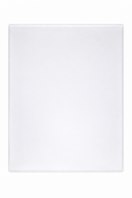 Vinyl Sleeve with Adhesive Back with 0.25" Drop - Open on Short Side (Portrait) - External Dimensions 12.062" x 15"