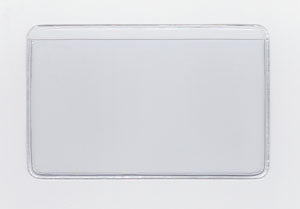 Vinyl Sleeve with Adhesive Back - with .25" Drop - External Dimensions 3.875" x 4.75" - Open on Long Side (Landscape)