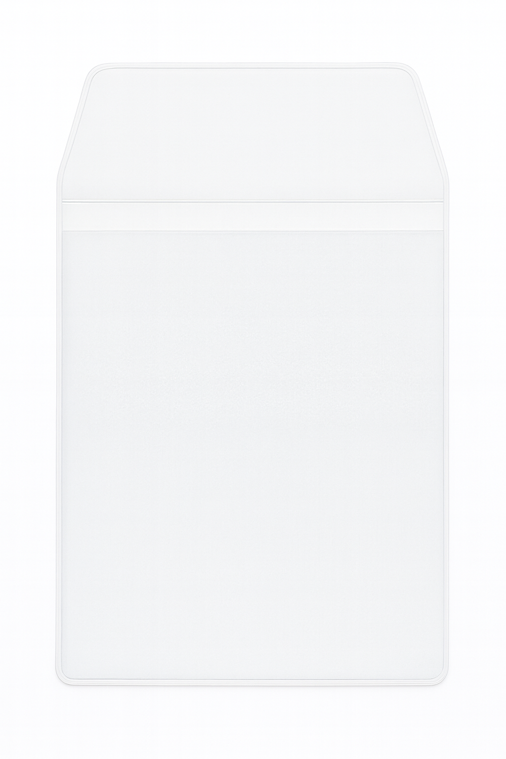 Clear Vinyl Pouch with Flap - Open on Short Side with 0.25" Drop - External Dimensions 4.75" x 8.25"