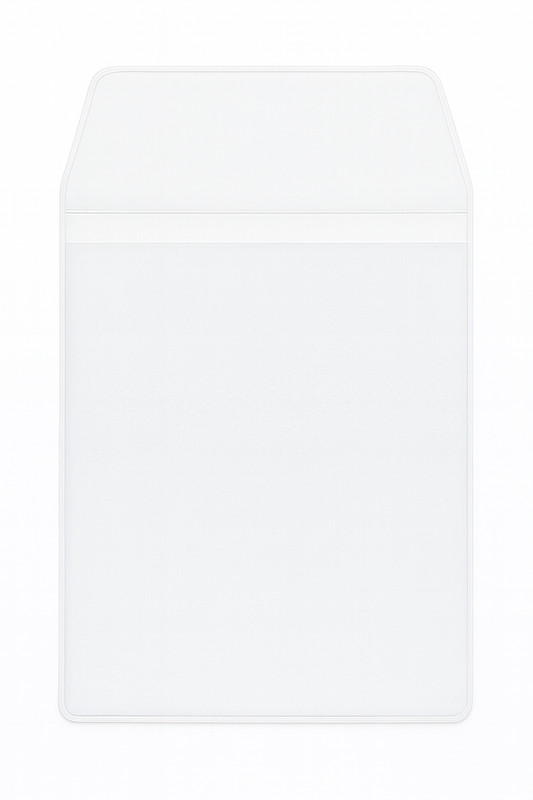 Clear Vinyl Pouch with Flap - Open on Short Side with 0.25" Drop - External Dimensions 4.75" x 8.25"