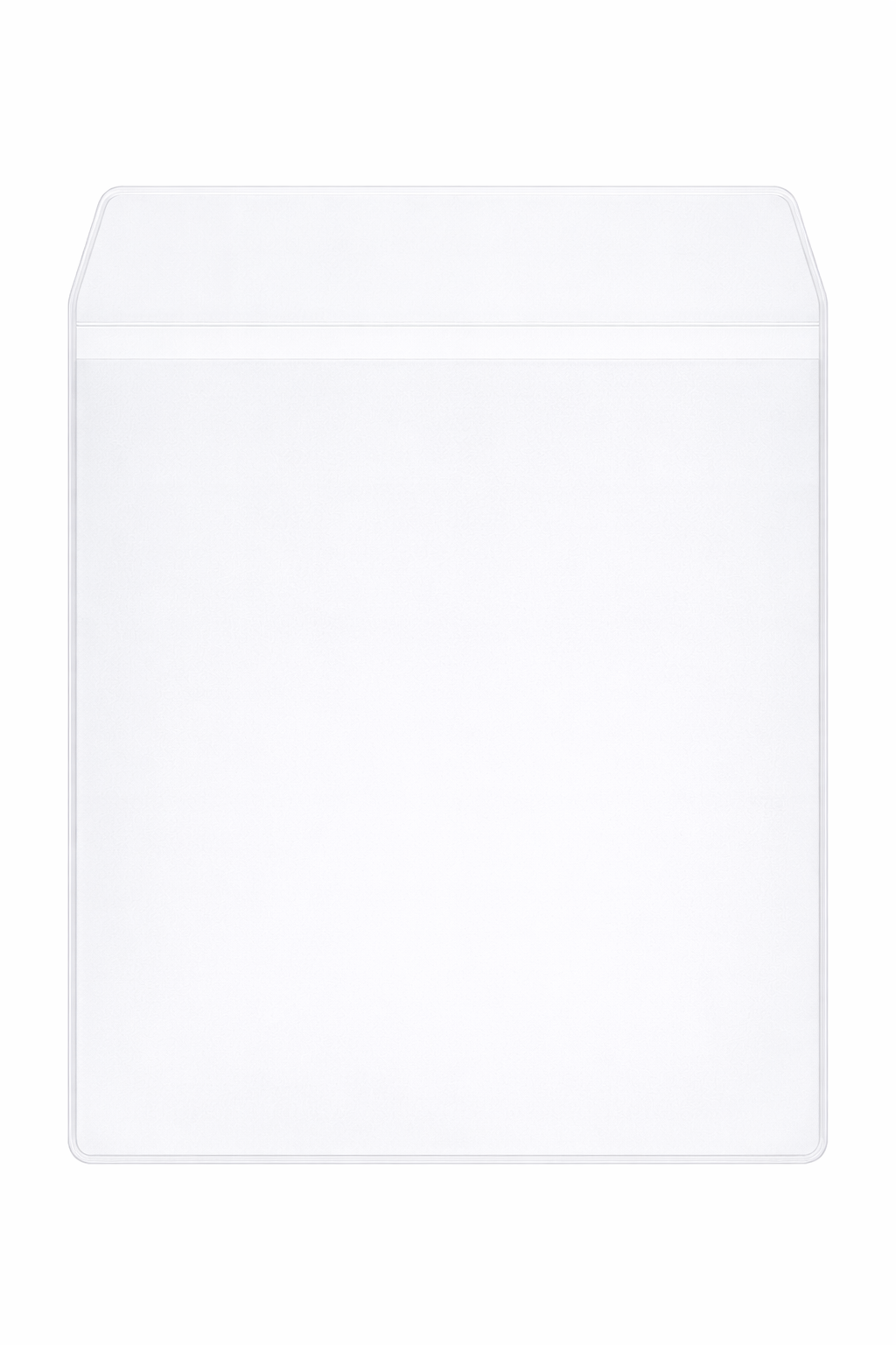 Clear Vinyl Pouch with 2.5" Flap - Open on Short Side with 0.25" Drop - External Dimensions 10.625" x 12"