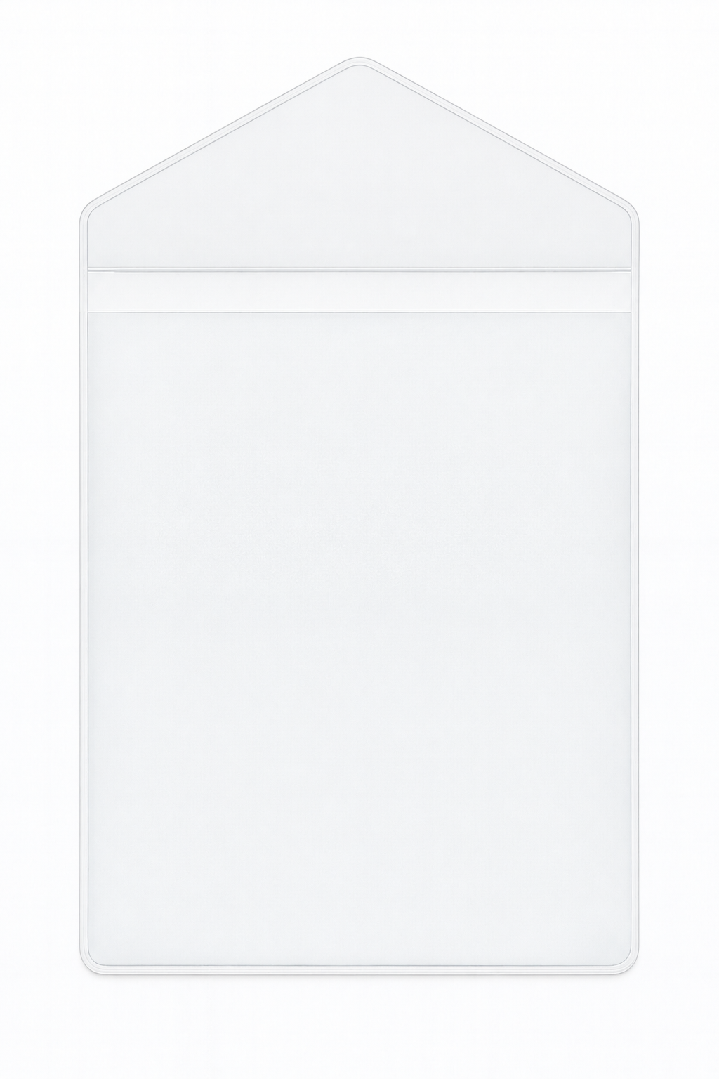 Vinyl Pouch with Triangular Flap with 0.25" Drop - External Dimensions 6.75" x 9.5" - Open on Short Side (Portrait)