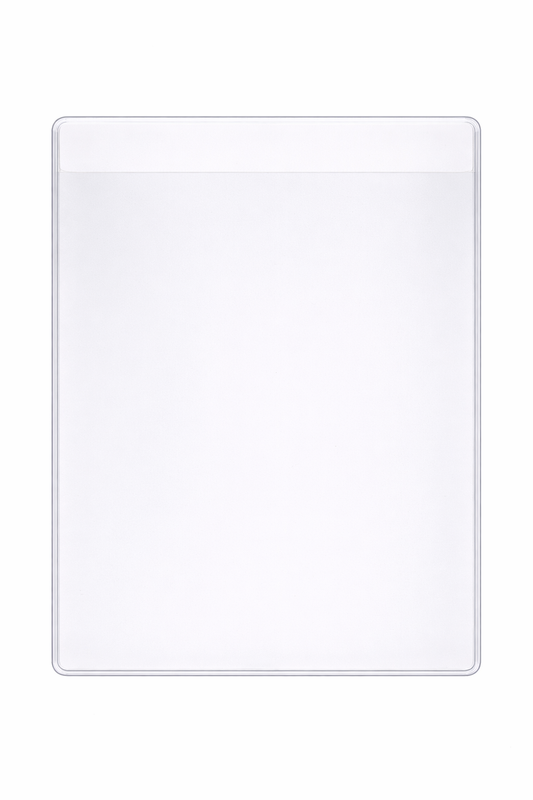 Vinyl Sleeve with Adhesive Back - With 1" Drop - Open on Short Side (Portrait) - External Dimensions 5" x 6.75"