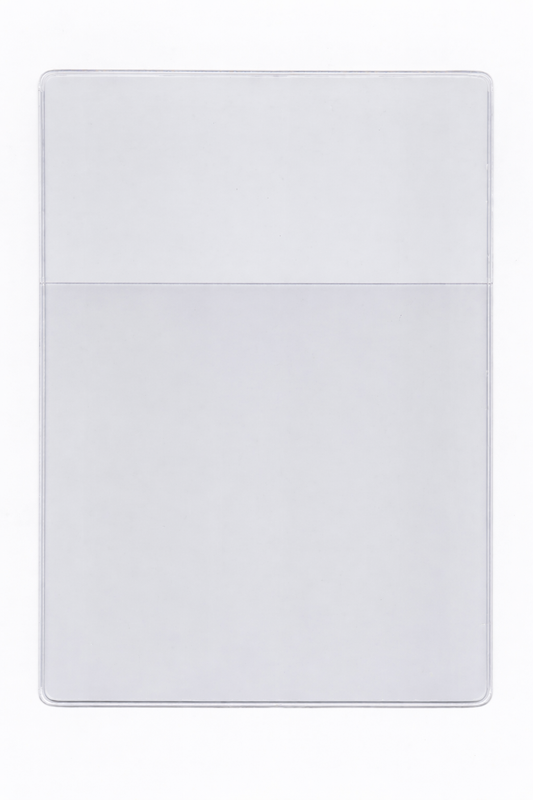 Clear Vinyl Sleeve with 5.50" Drop (creates a 6.50" Pocket) - External Dimensions 9.2500" x 12.0000" - Open on the Short Side (Portrait)