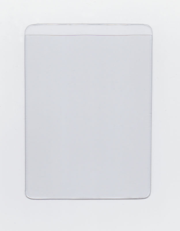 Vinyl Sleeve with Adhesive Back and 0.25" Drop - External Dimensions 2.5" x 4.5" - Open on Short Side (Portrait)