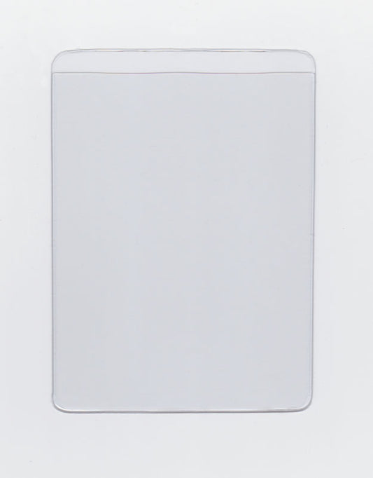 Vinyl Sleeve with Adhesive Back and 0.25" Drop - External Dimensions 2.5" x 4.5" - Open on Short Side (Portrait)