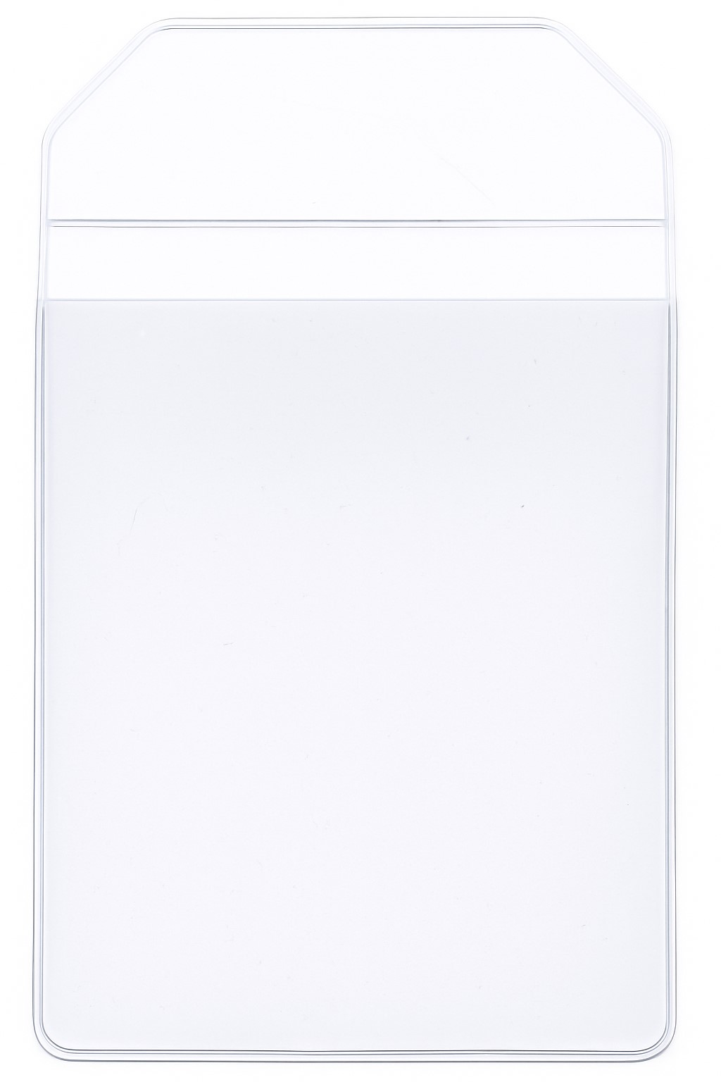 VINYL POUCH WITH FLAP - OPEN ON SHORT SIDE (PORTRAIT) - EXTERNAL DIMENSIONS: 4.6875" x 6.125"